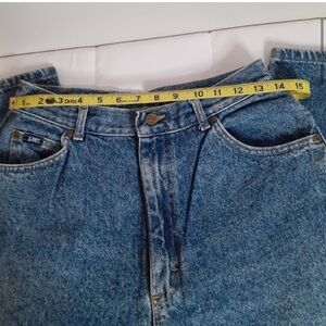 Vintage Lee Womens Jeans Size 12 Medium Wash USA Made High Waist Tapered Mom 90s